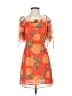 Topshop 100% Polyester Tropical Orange Cocktail Dress Size 2 - photo 1