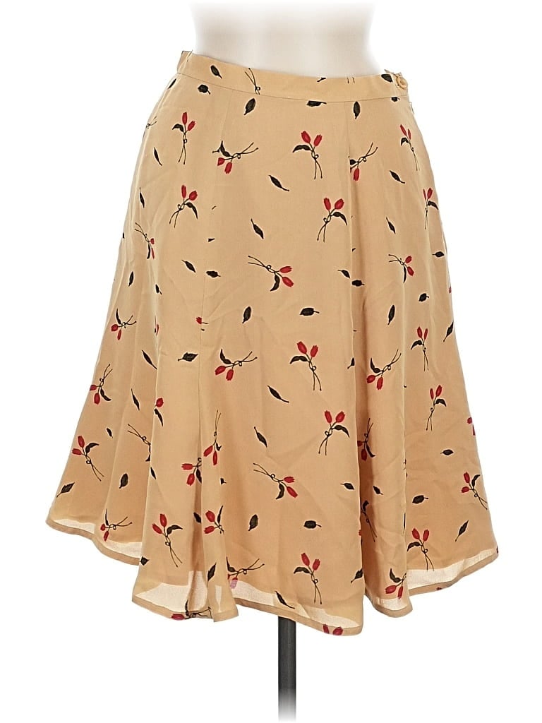 Pre-owned Due Per Due Silk Skirt In Brown