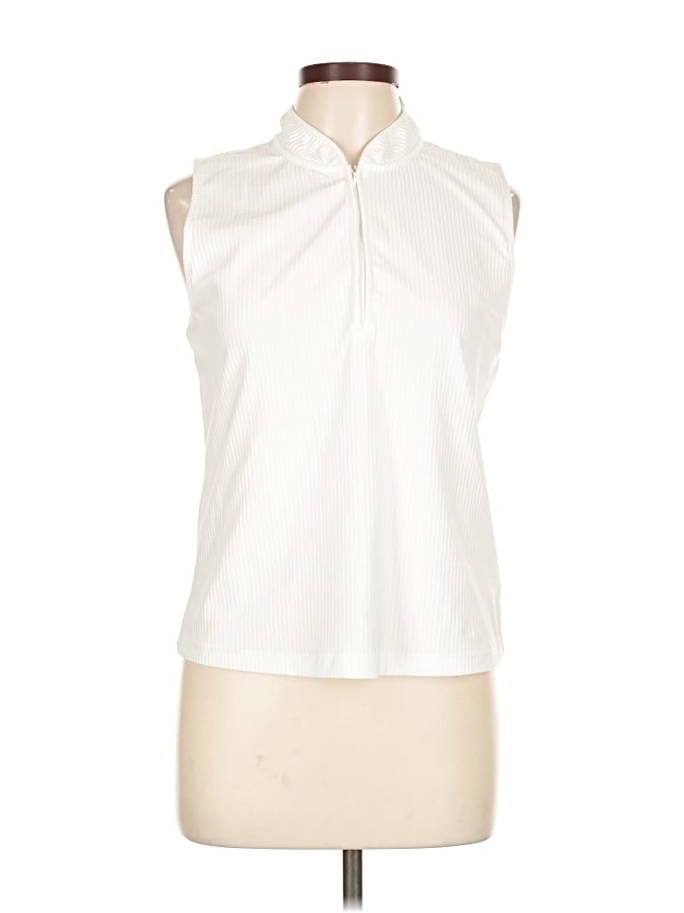 Pre-owned Sigrid Olsen Sleeveless Blouse In White