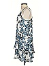 Parker 100% Polyester Print Blue Casual Dress Size XS - photo 5