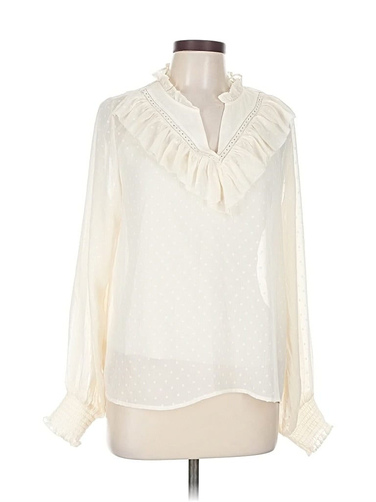 Pre-owned Rachel Zoe Tjx Long Sleeve Blouse In White
