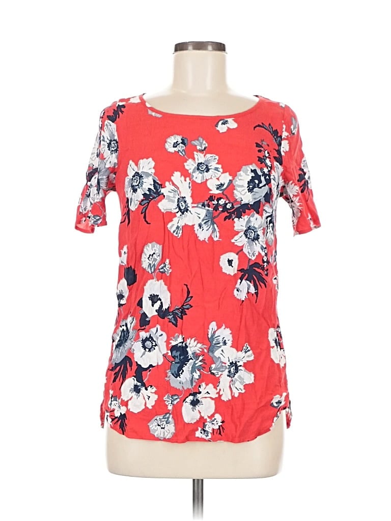 Pre-owned Joules Short Sleeve Top Red Scoop Neck Tops