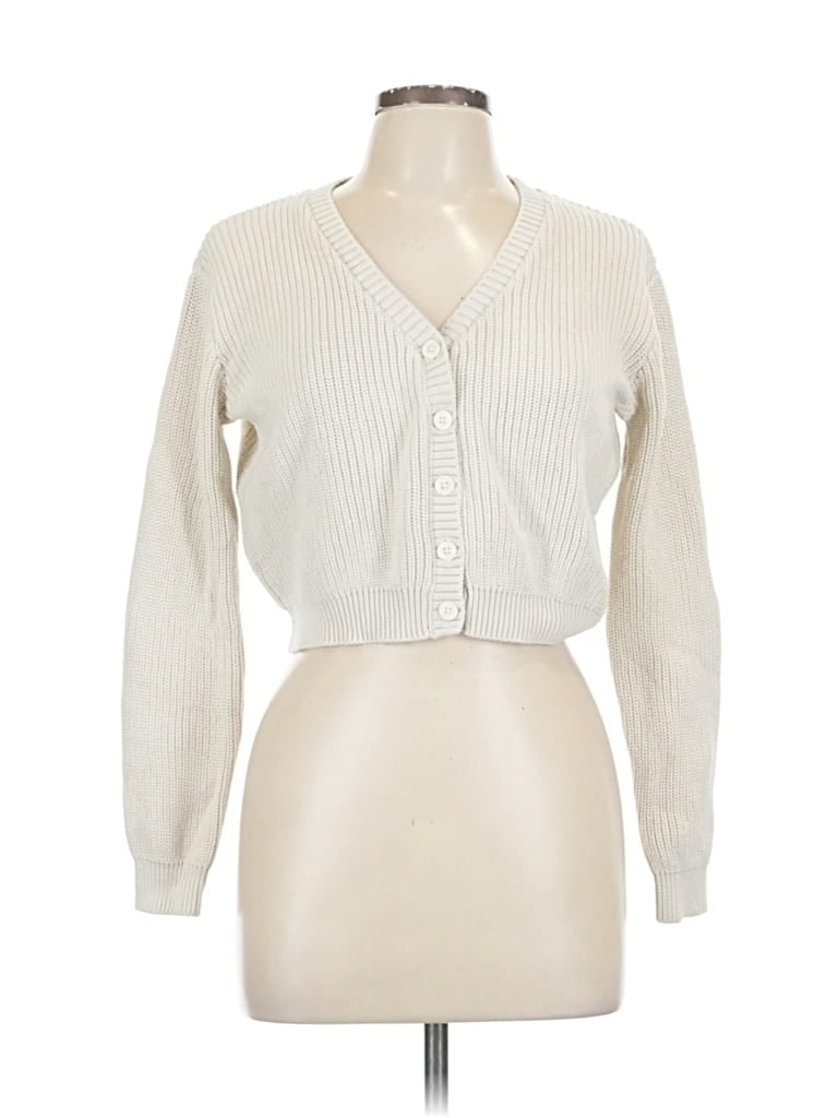 Pre-owned John Galt Cardigan Sweater In White