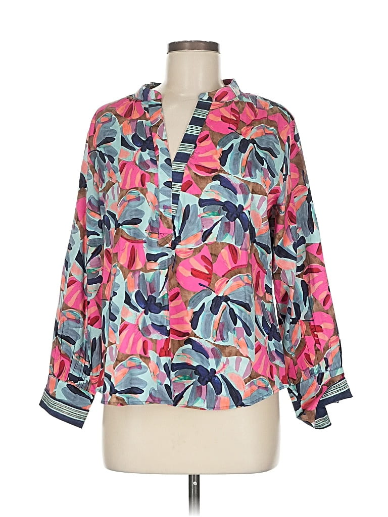 Pre-owned Nic + Zoe 3/4 Sleeve Blouse In Pink