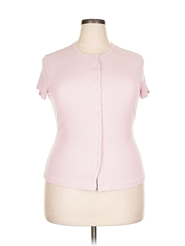 PRETTYGARDEN Pre-owned Short Sleeve Blouse In Pink