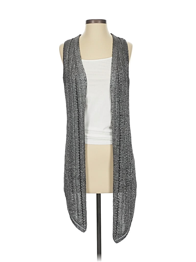 Pre-owned Black Label By Chico's Kimono In Gray