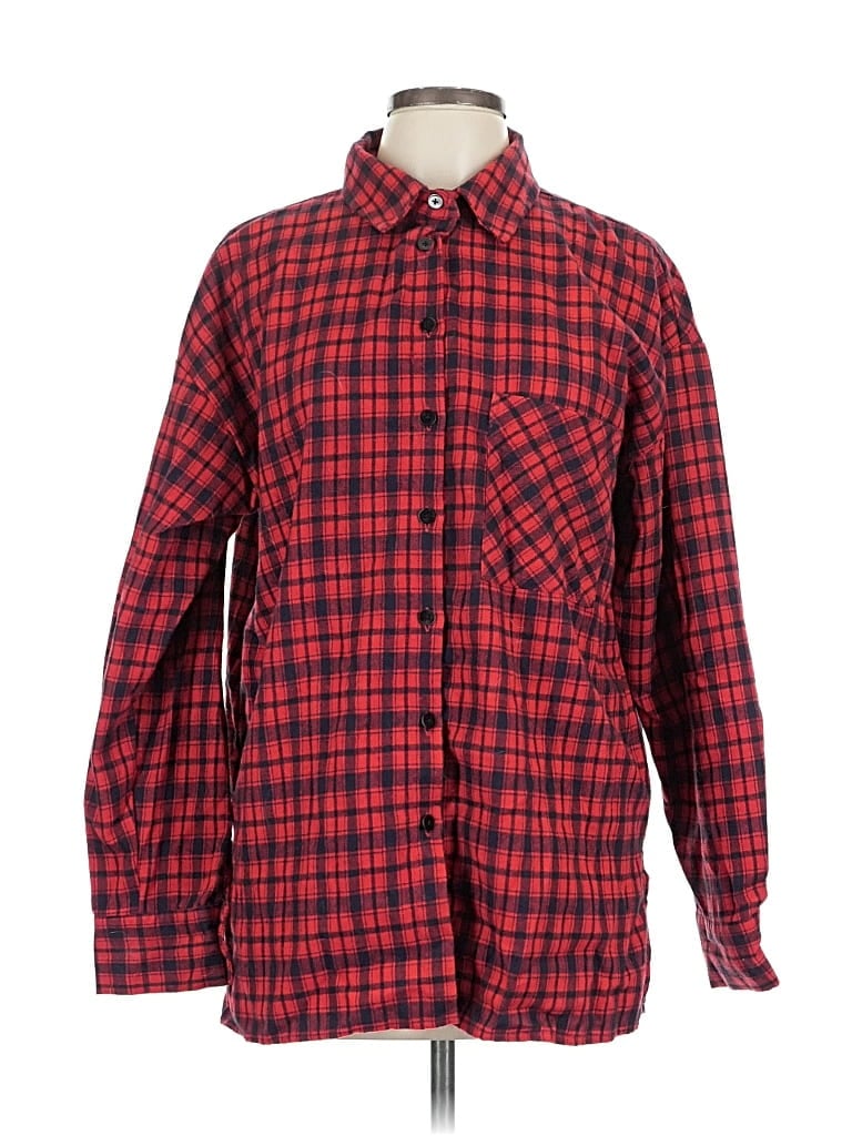 Pre-owned Geegee Long Sleeve Button Down Shirt In Red