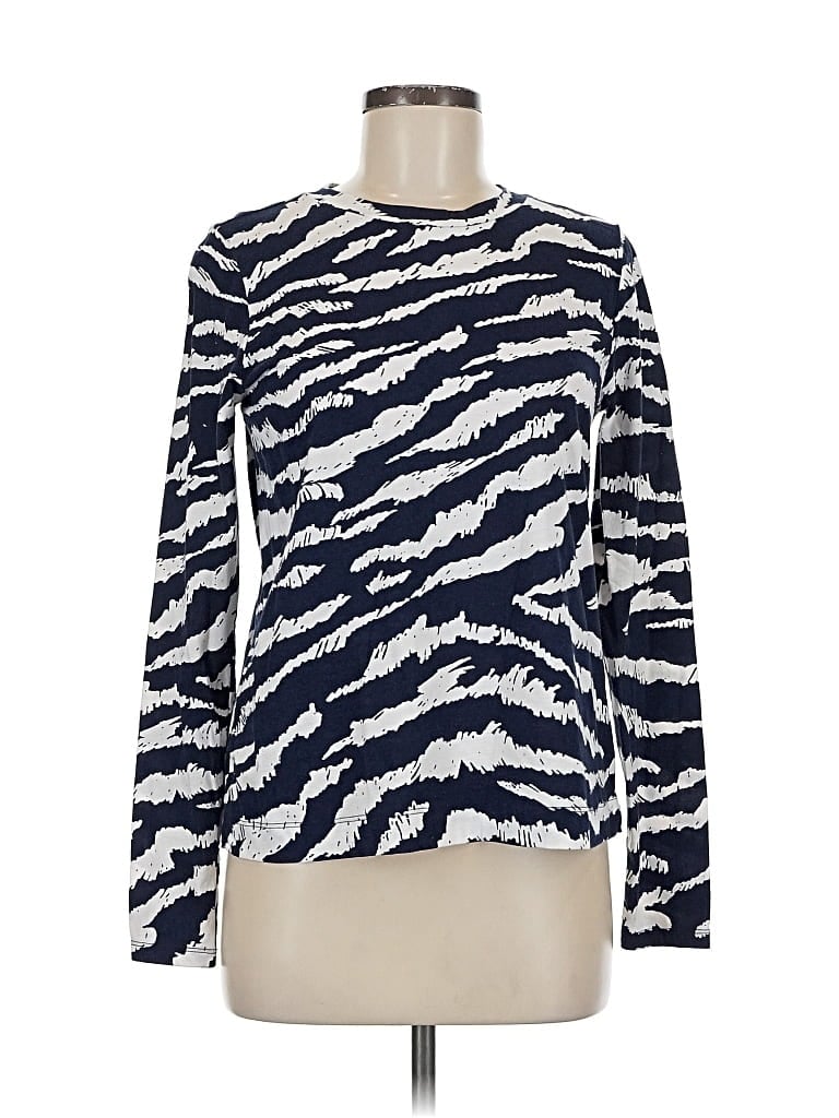 Pre-owned Ann Taylor Loft Long Sleeve T-shirt In Blue