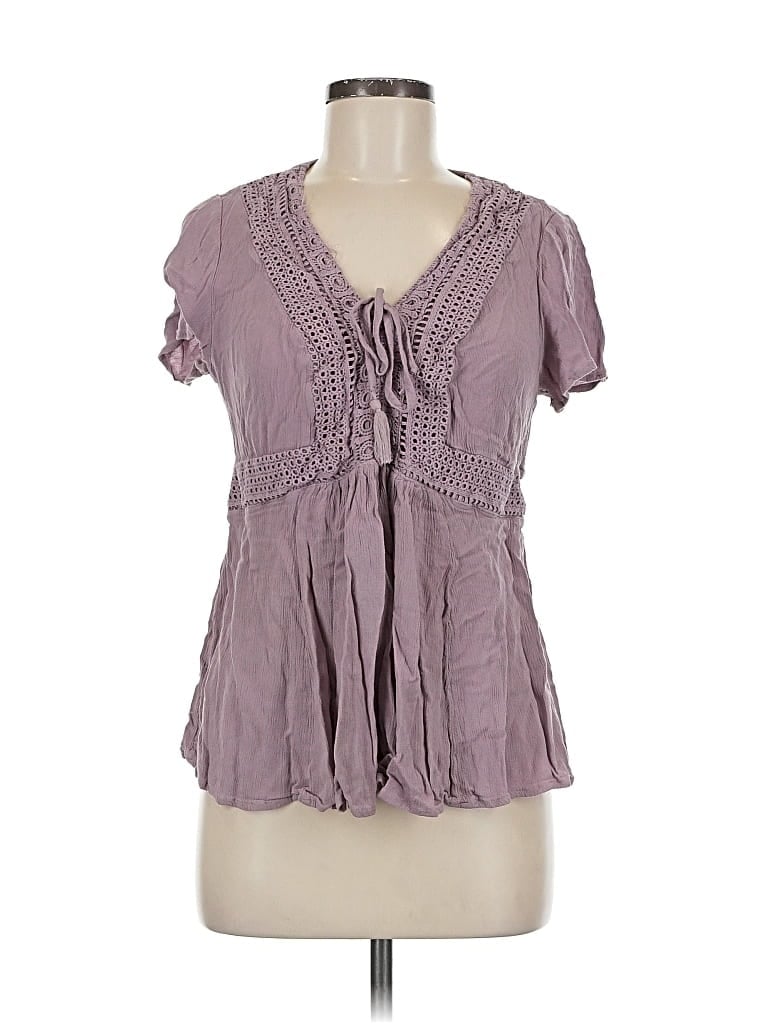 Pre-owned Torrid Short Sleeve Blouse In Purple