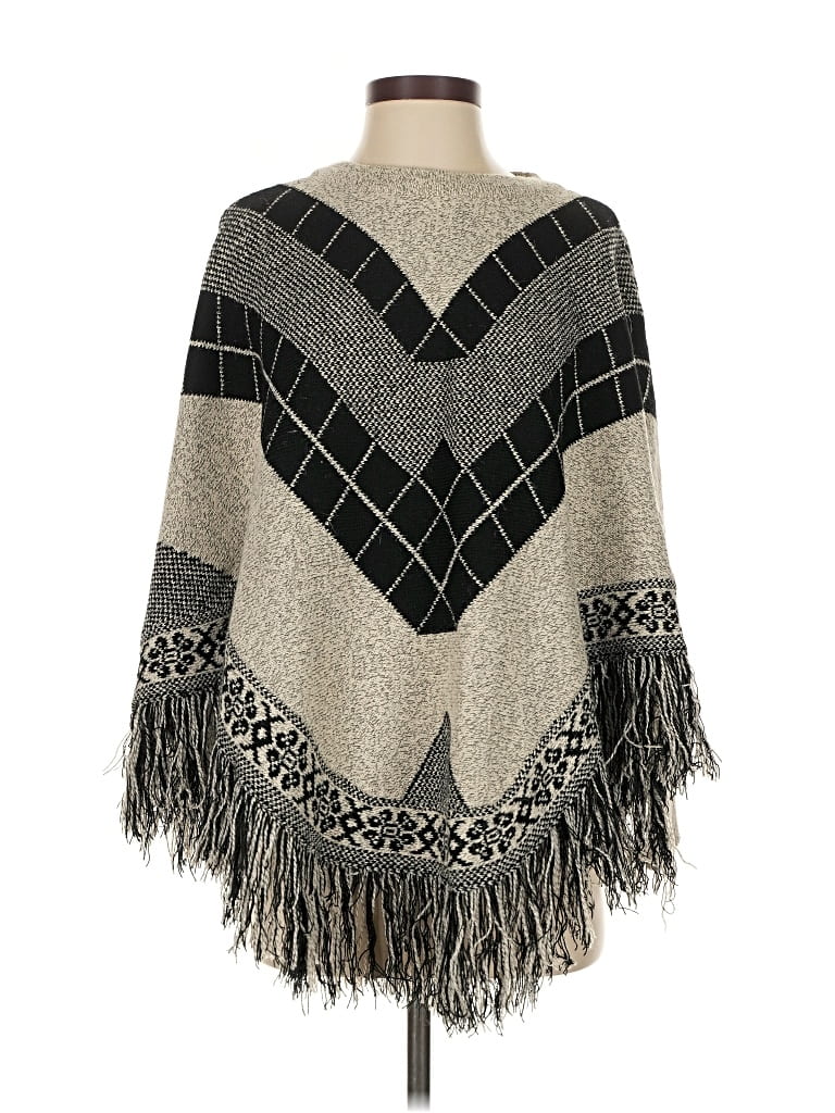 Pre-owned Alberto Makali Poncho In Gray