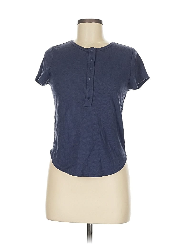 Pre-owned Old Navy Short Sleeve Top Blue Keyhole Neckline Tops
