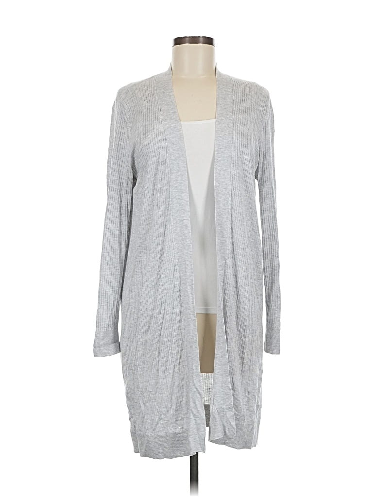 Pre-owned Ann Taylor Loft Cardigan Sweater In Gray