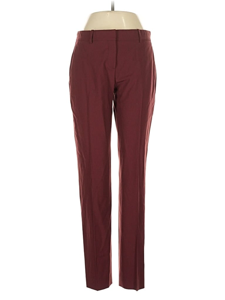 Pre-owned Theory Wool Pants In Burgundy