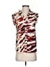 DKNY 100% Polyester Print Burgundy Sleeveless Blouse Size XS - photo 1