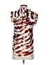 DKNY 100% Polyester Print Burgundy Sleeveless Blouse Size XS - photo 2