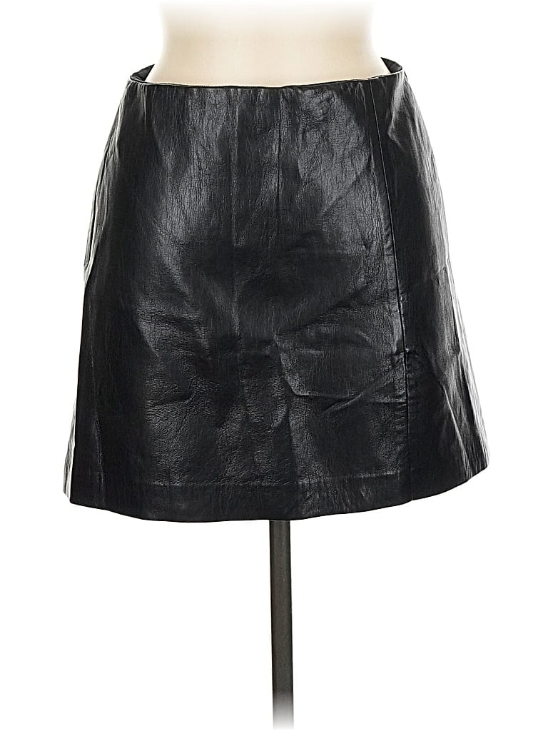 Pre-owned Sunday Best Faux Leather Skirt In Black