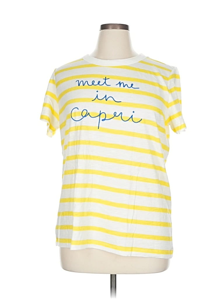 Pre-owned Ann Taylor Loft Short Sleeve T-shirt In Yellow