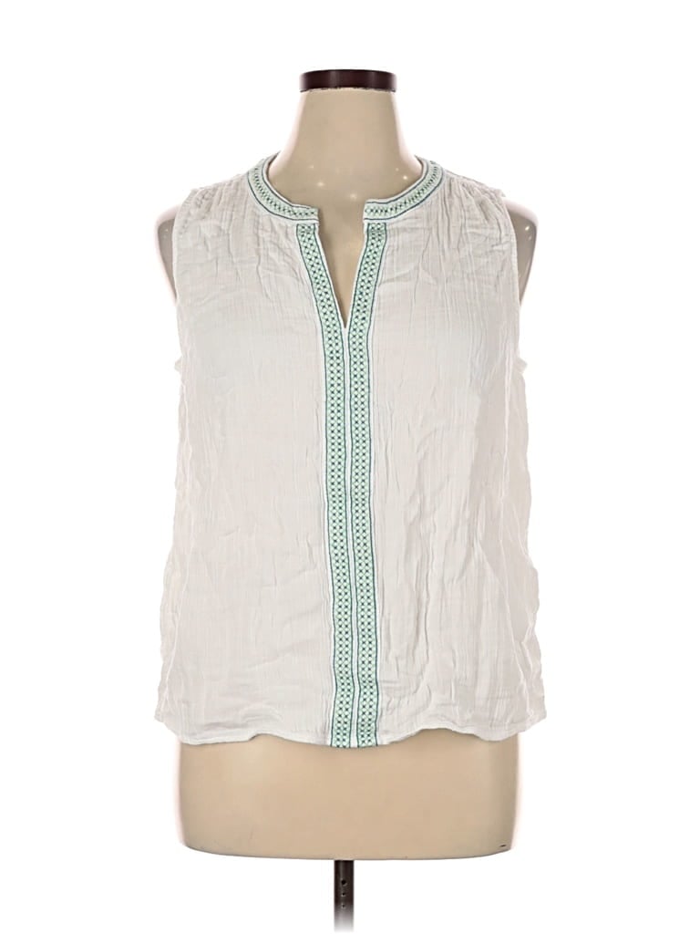 Pre-owned Ann Taylor Loft Outlet Sleeveless Blouse In White