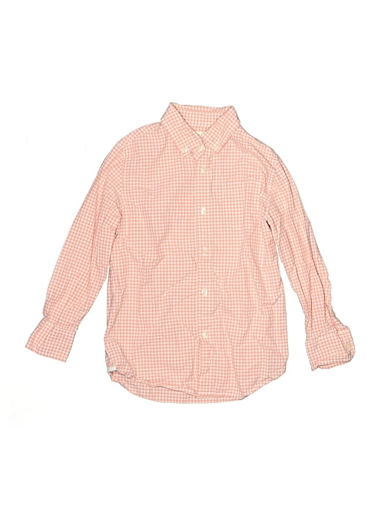 Pre-owned Crewcuts Kids' Long Sleeve Button Down Shirt In Orange