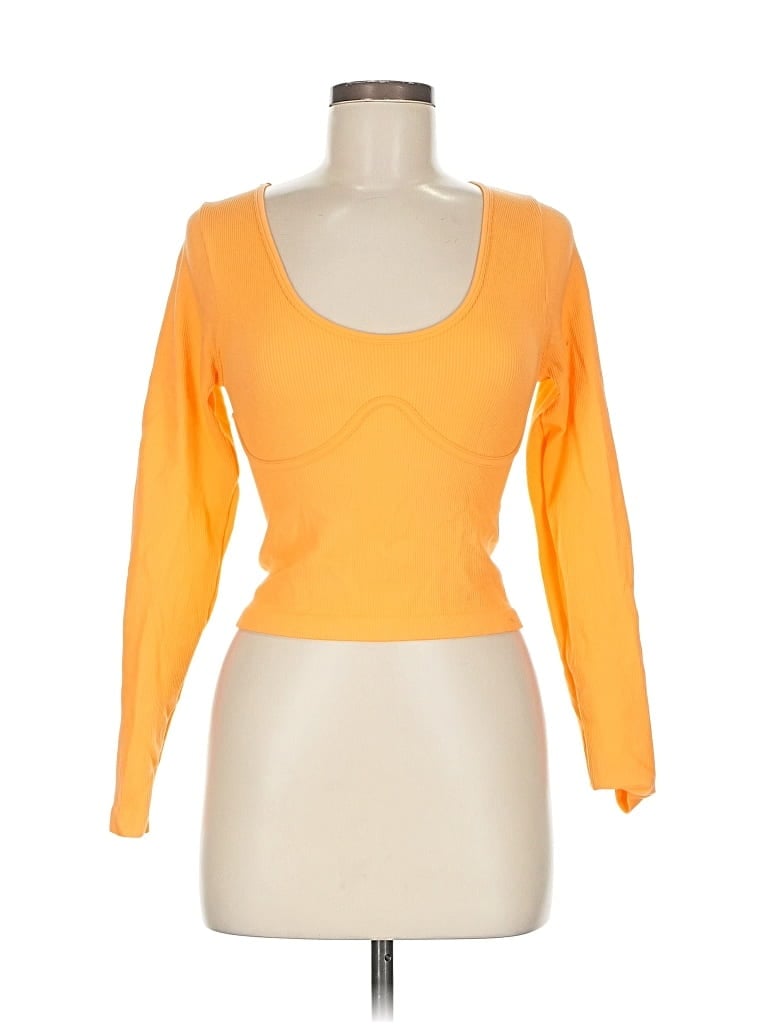 Pre-owned Aura 3/4 Sleeve T-shirt In Orange