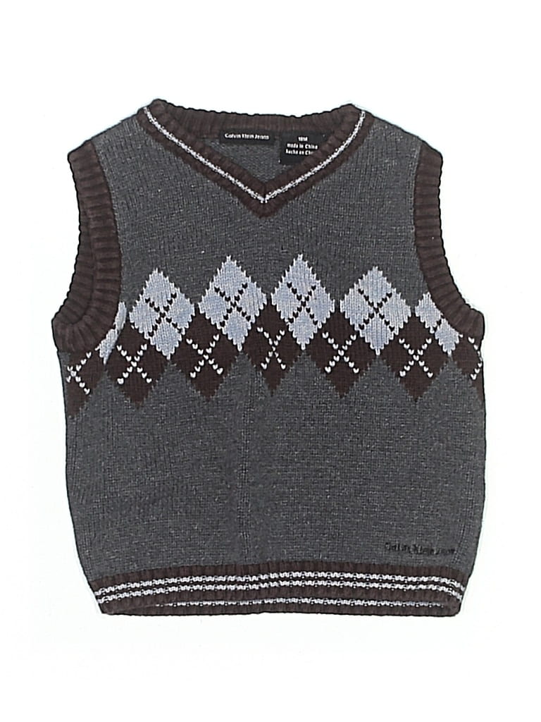 CALVIN KLEIN JEANS EST.1978 Pre-owned Kids' Calvin Klein Jeans Sweater Vest In Gray
