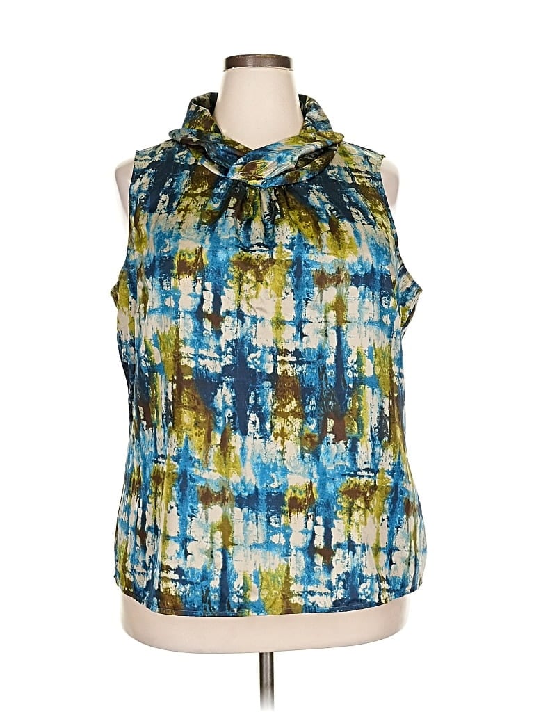 Pre-owned Coldwater Creek Sleeveless Blouse In Blue