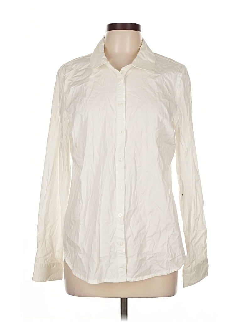 MODCLOTH Pre-owned Long Sleeve Button Down Shirt In White