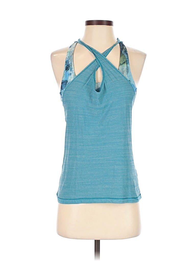 Pre-owned Lululemon Athletica Tank Top Blue Halter Neckline Tops