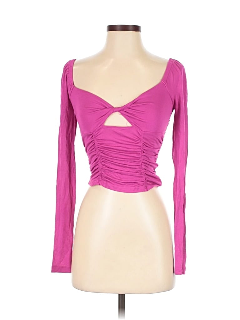 URBAN OUTFITTERS Pre-owned Long Sleeve Top Pink Sweetheart Neckline Tops