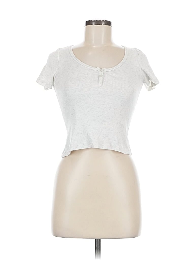 Pre-owned Brandy Melville Short Sleeve T-shirt In Silver