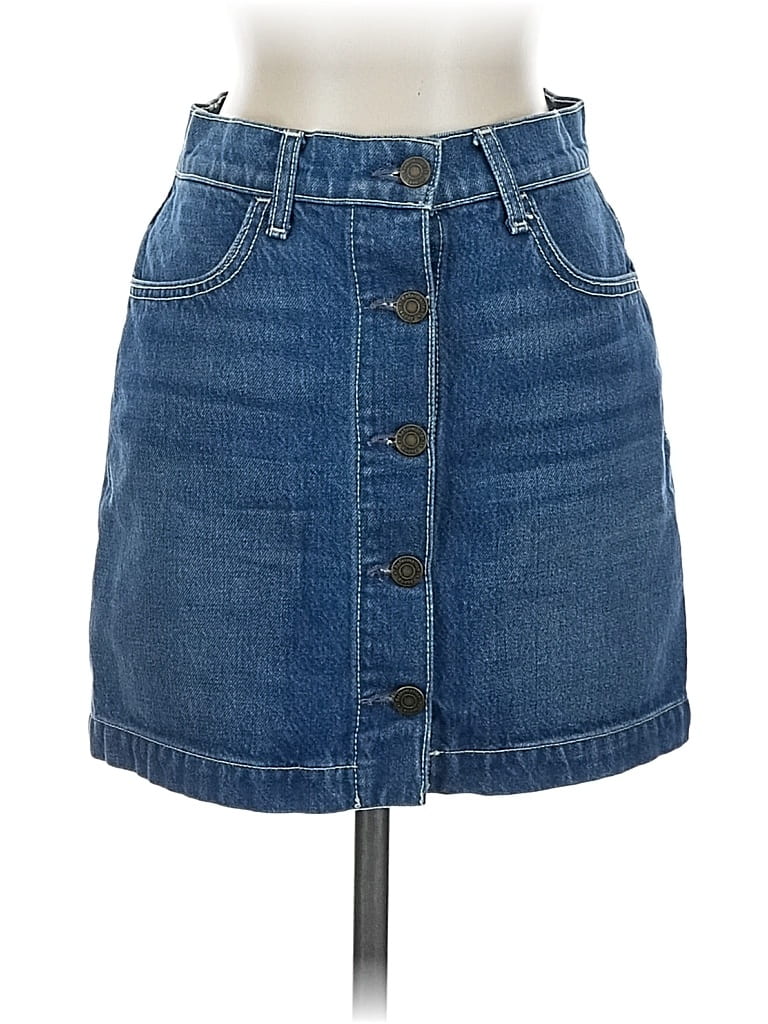 Pre-owned Reformation Jeans Denim Skirt In Blue