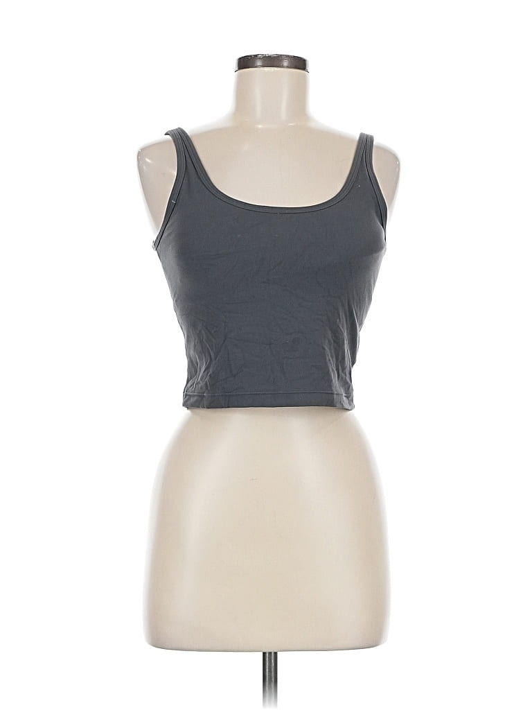 Pre-owned Tnaction Tank Top Gray Strapless Neckline Tops