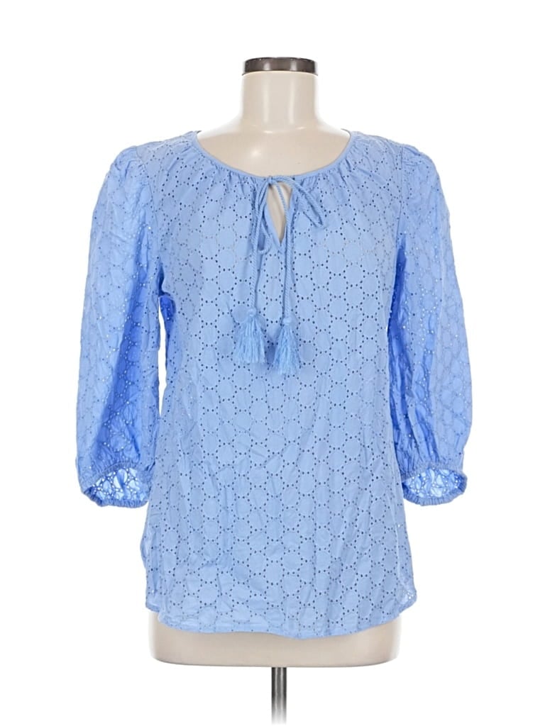 Pre-owned Jones New York Signature 3/4 Sleeve T-shirt In Blue