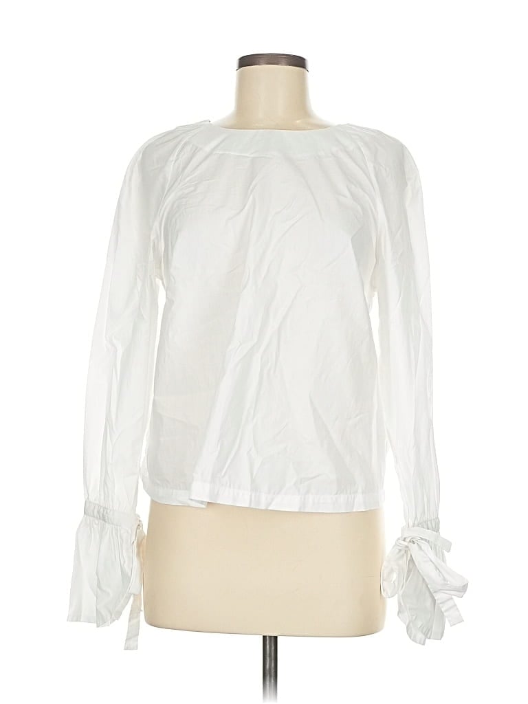 Pre-owned Frame Long Sleeve Blouse In White