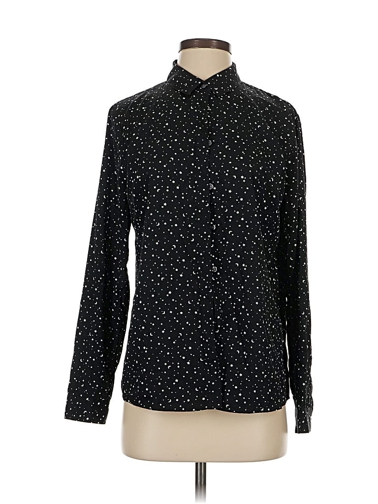 Pre-owned Banana Republic Factory Store Long Sleeve Blouse In Black