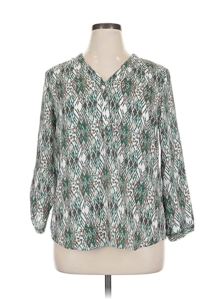 Fun2fun 3/4 Sleeve Blouse In Green