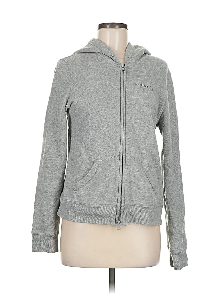 Pre-owned Banana Republic Factory Store Zip Up Hoodie In Gray