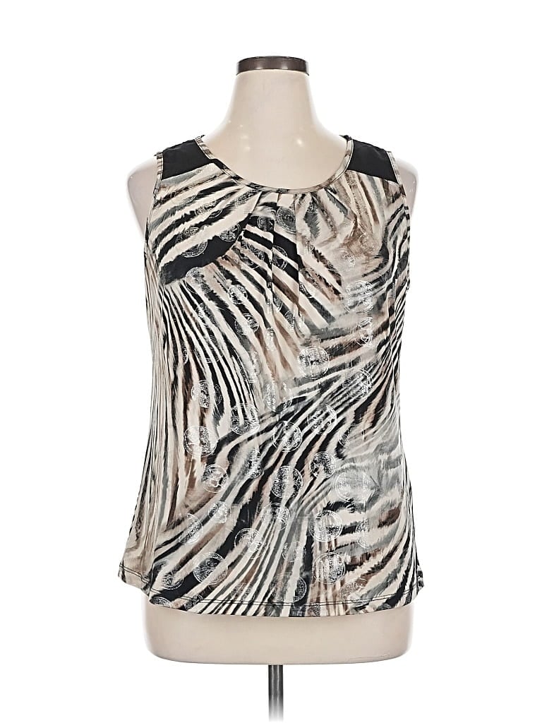 Pre-owned Roz & Ali Sleeveless Blouse In Silver