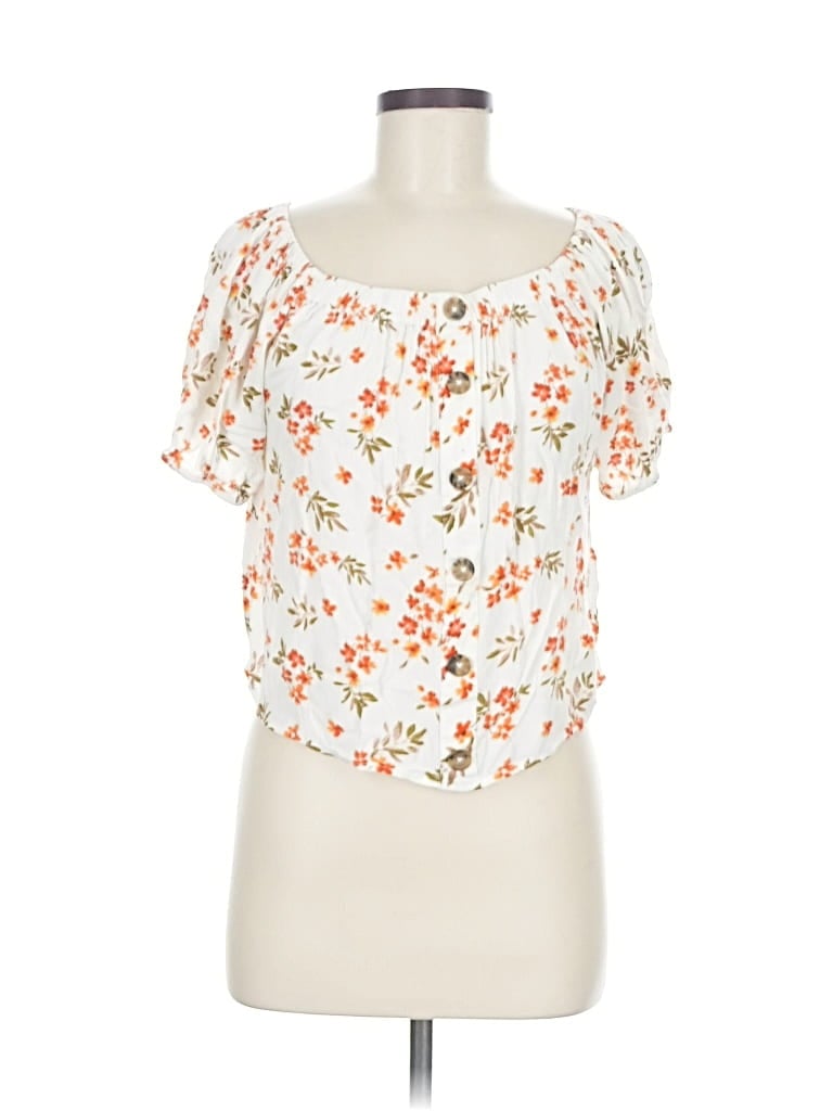 RUE21 Pre-owned Short Sleeve Blouse In White
