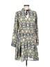 Aqua 100% Polyester Print Green Casual Dress Size M - photo 1