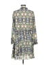 Aqua 100% Polyester Print Green Casual Dress Size M - photo 2