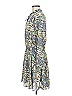 Aqua 100% Polyester Print Green Casual Dress Size M - photo 5