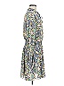 Aqua 100% Polyester Print Green Casual Dress Size M - photo 4