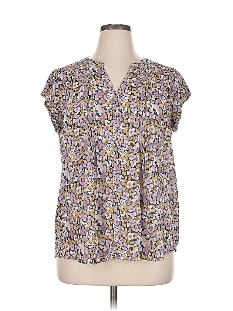 Pre-owned Fun2fun Short Sleeve Blouse In Purple