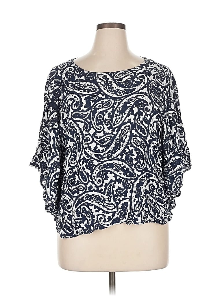 Pre-owned Ruby Rd. 3/4 Sleeve Blouse In Blue