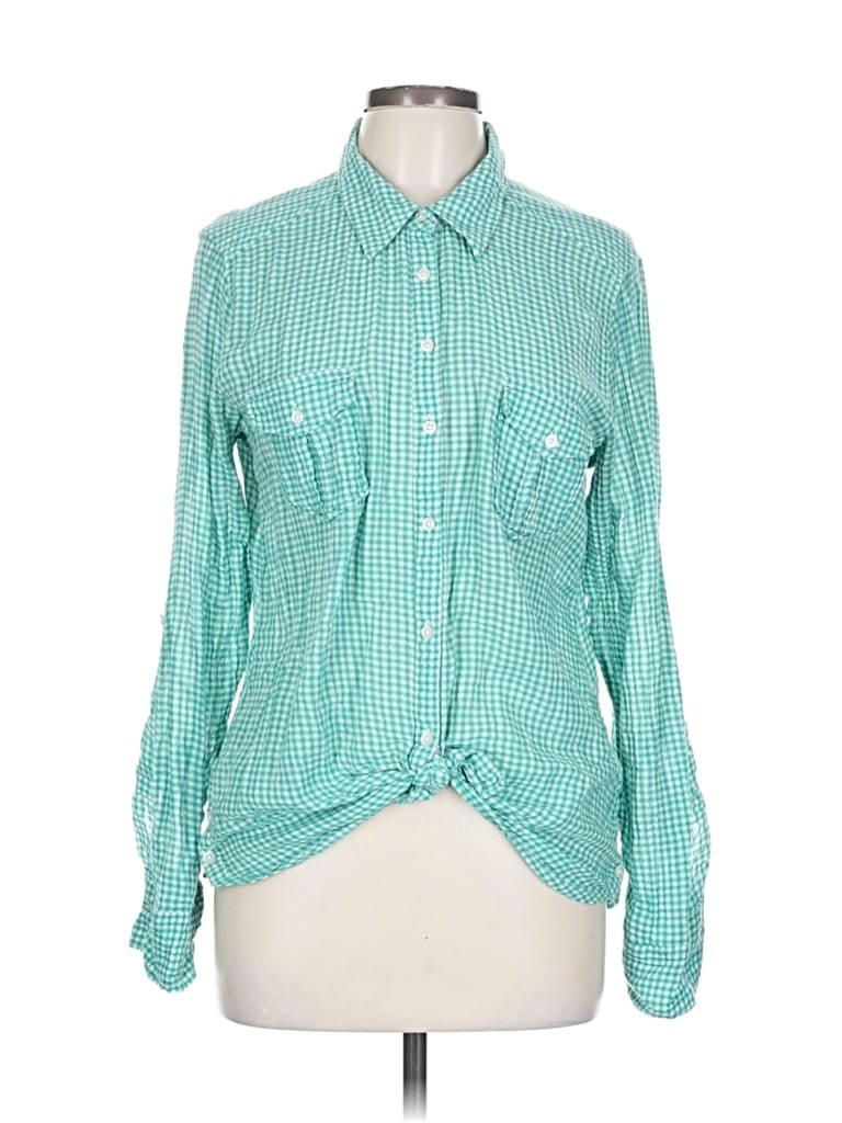 Pre-owned C&c California Long Sleeve Button Down Shirt In Green