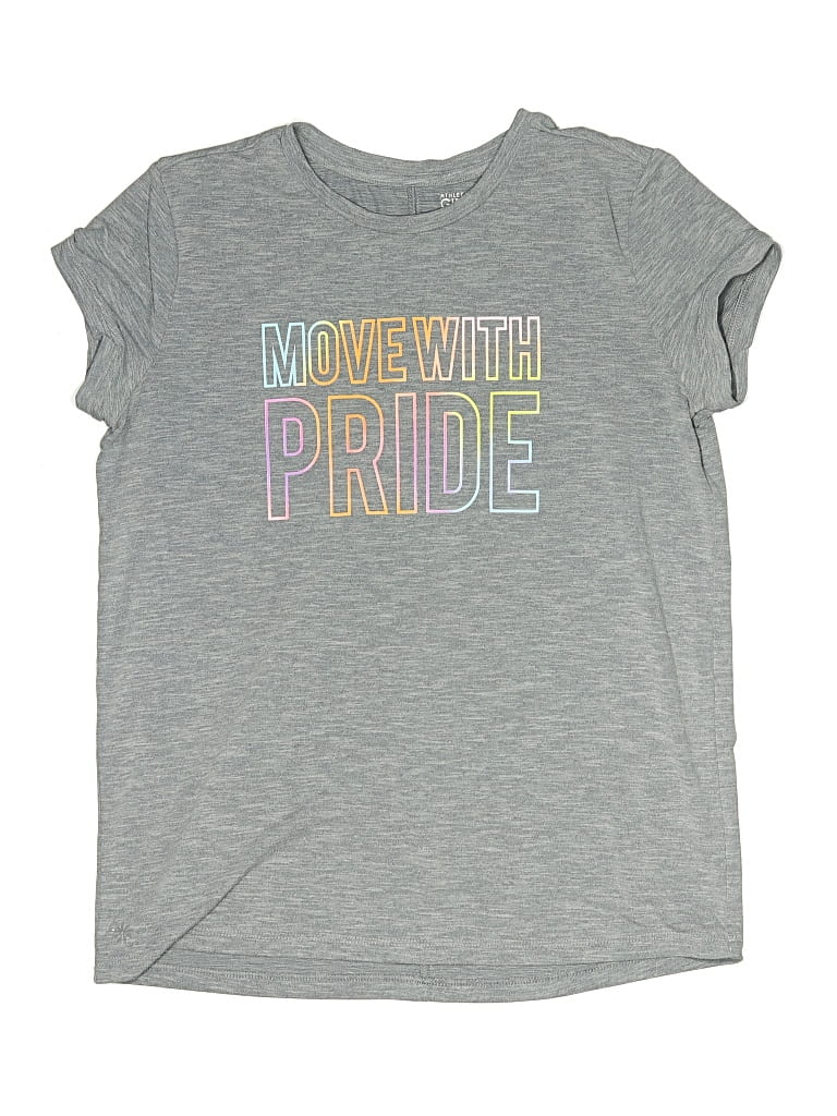 Pre-owned Athleta Girl Kids' Short Sleeve T-shirt In Gray