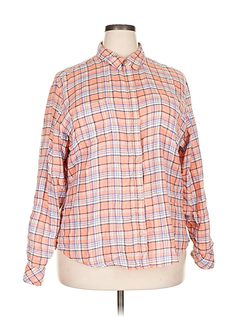 Pre-owned Riders By Lee Long Sleeve Button Down Shirt In Orange
