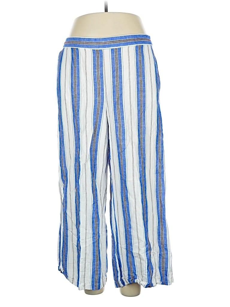 Pre-owned Ann Taylor Loft Linen Pants In Blue