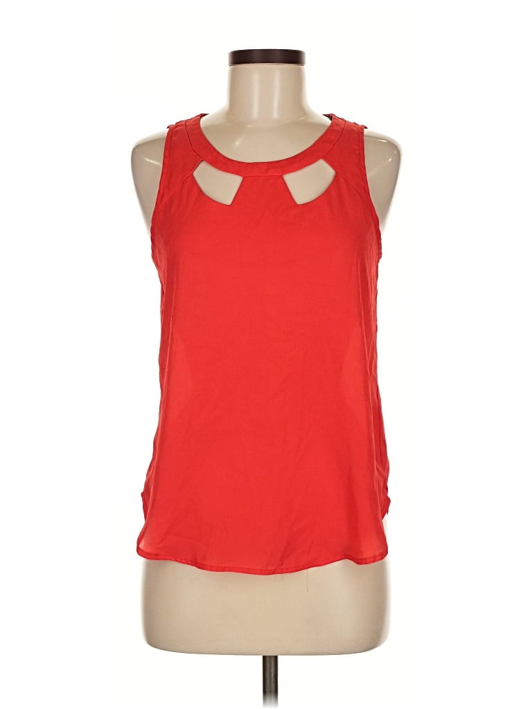 Pre-owned H.i.p. Happening In The Present Sleeveless Top Red Keyhole Neckline Tops